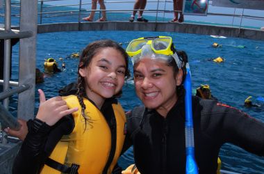 Ariana marvels in the Great Barrier Reef